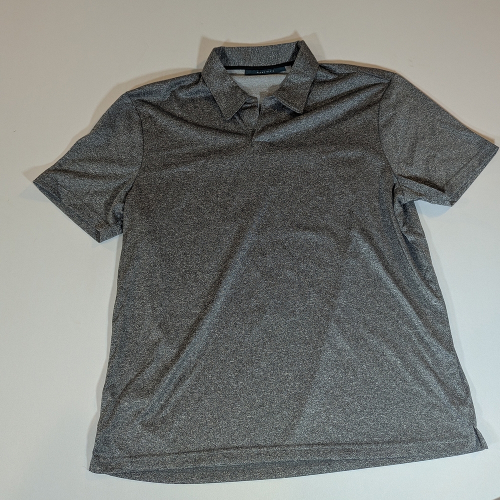 Men's Gray button less Polo Shirt Large